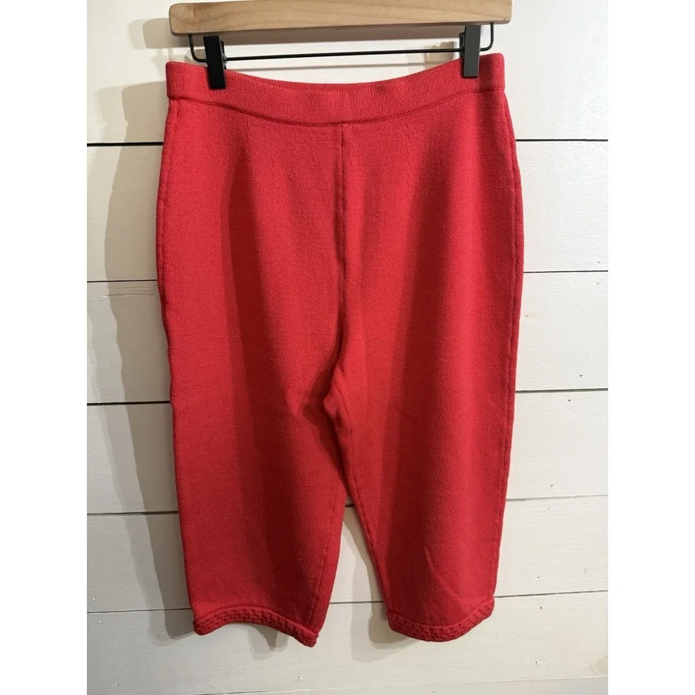 VTG St. John Marie Gray Sportswear Knit 3-Pc Cardigan Tank Capri Pant Set SZ 6/8